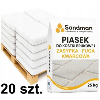 Sandman PIASEK KWARCOWY Premium ZASYPKA FUGA DO KOSTKI BRUKOWEJ Suchy 500kg 0,5-1,2 Sandman PIASEK KWARCOWY Premium ZASYPKA FUGA DO KOSTKI BRUKOWEJ Suchy 500kg 0,5-1,2