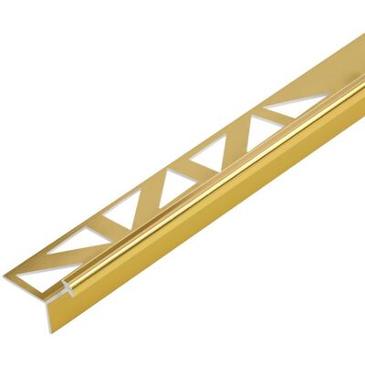 Profil do glazury aluminiowy zewnętrzny wąski 8 mm Cezar Złoty El-Poler Połysk 2,50m Profil do glazury aluminiowy zewnętrzny wąski 8 mm Cezar Złoty El-Poler Połysk 2,50m
