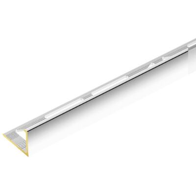Profil do glazury mosiężny narożny 8mm Cezar Chrom Połysk 2,50m Profil do glazury mosiężny narożny 8mm Cezar Chrom Połysk 2,50m
