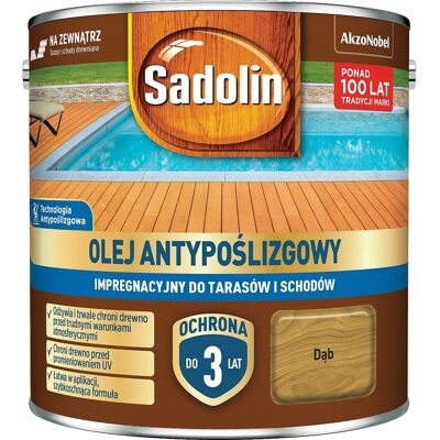 Akzo Nobel Sadolin Olej do Tarasów Tarasu Antypoślizgowy 12m2/L Dąb Dębowy 4,5L Akzo Nobel Sadolin Olej do Tarasów Tarasu Antypoślizgowy 12m2/L Dąb Dębowy 4,5L