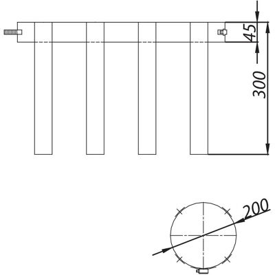 Kratki Stabilizator rury jednościennej komina fi 200 Kratki Stabilizator rury jednościennej komina fi 200