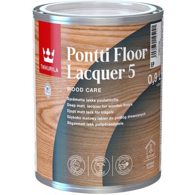 TIKKURILA PONTTI FLOOR LACQUER 5 EP LAKIER DO PODŁÓG BEZBARWNY MAT 0.9L TIKKURILA PONTTI FLOOR LACQUER 5 EP LAKIER DO PODŁÓG BEZBARWNY MAT 0.9L