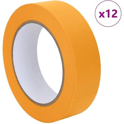 vidaXL Taśmy Maska Malarska 12 pcs Żółty 30mm x 50m Papier vidaXL Taśmy Maska Malarska 12 pcs Żółty 30mm x 50m Papier