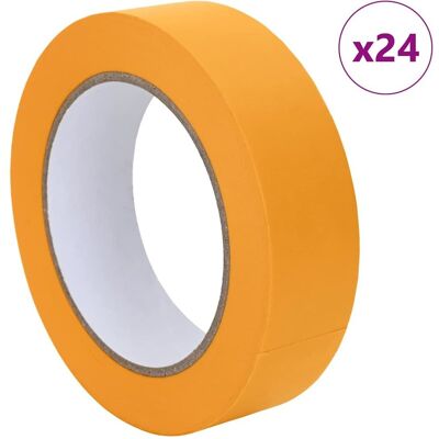 vidaXL Taśmy Maska Malarska 24 pcs Żółty 30mm x 50m Papier vidaXL Taśmy Maska Malarska 24 pcs Żółty 30mm x 50m Papier