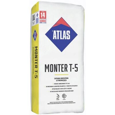 Zaprawa montażowa Szybkowiążąca Atlas Monter T-5 25kg Zaprawa montażowa Szybkowiążąca Atlas Monter T-5 25kg
