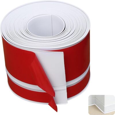 Inny producent Listwa przypodłogowa samoprzylepna biała PCV 5 m 70 mm do łazienki Inny producent Listwa przypodłogowa samoprzylepna biała PCV 5 m 70 mm do łazienki