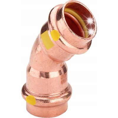 Łuk 28 Mm X 45 Stopni Kolano Złączka Viega Profipress Miedź Cu Do Gazu Łuk 28 Mm X 45 Stopni Kolano Złączka Viega Profipress Miedź Cu Do Gazu