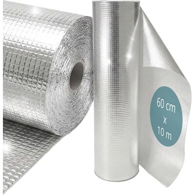 Relaxdays Folia Odblaskowa, Aluminiowa Izolacja, 0,6 X 10 M, Pęcherzyki Powietrza 4 Mm, Srebrna Do Dachu, Ściany I Okna Relaxdays Folia Odblaskowa, Aluminiowa Izolacja, 0,6 X 10 M, Pęcherzyki Powietrza 4 Mm, Srebrna Do Dachu, Ściany I Okna