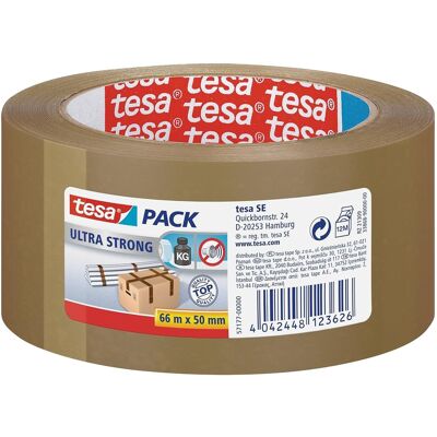 tesapack Ultra Strong taśma pakowa PVC 66 m x 50 mm brązowa tesapack Ultra Strong taśma pakowa PVC 66 m x 50 mm brązowa