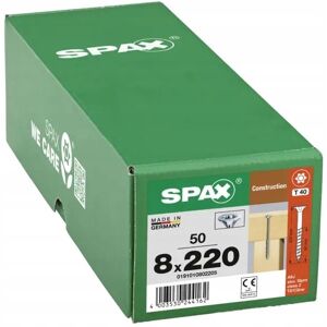 Spax Wkręty do konstrukcji drewnianych CIESIELSKIE STOŻKOWE 8x220mm 50szt Spax Wkręty do konstrukcji drewnianych CIESIELSKIE STOŻKOWE 8x220mm 50szt