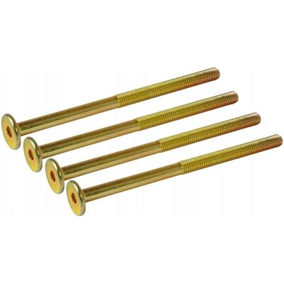Inny producent 100x wkręt metryczny M6 x 100 mm ocynk żółty z łbem walcowym, śruba meblowa Inny producent 100x wkręt metryczny M6 x 100 mm ocynk żółty z łbem walcowym, śruba meblowa