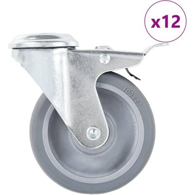VMP 12 kółek skrętnych z otworem na śrubę, 100 mm VMP 12 kółek skrętnych z otworem na śrubę, 100 mm