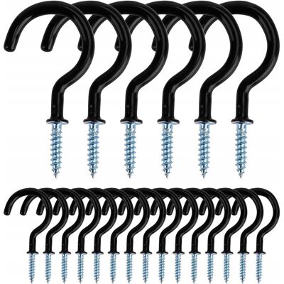 Inny producent 20x HACZYK HAK Oczkowy uchwyt Wieszak sufitowy WKRĘCANY CZARNY Metalowy 5cm Inny producent 20x HACZYK HAK Oczkowy uchwyt Wieszak sufitowy WKRĘCANY CZARNY Metalowy 5cm