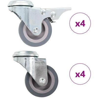 VMP 8 kółek skrętnych z otworem na śrubę, 50 mm VMP 8 kółek skrętnych z otworem na śrubę, 50 mm