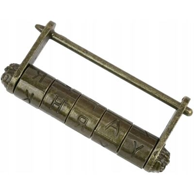 TRS ANTYCZNY CHIŃSKI ZAMEK SZYFROWY KŁÓDKA METALOWA 8 x 3,5 x 1,5 cm ZŁOTA TRS ANTYCZNY CHIŃSKI ZAMEK SZYFROWY KŁÓDKA METALOWA 8 x 3,5 x 1,5 cm ZŁOTA