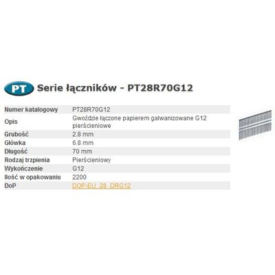 Gwoździe Bostitch PT 280-70 - Pierścień G12 - 2,2M Gwoździe Bostitch PT 280-70 - Pierścień G12 - 2,2M