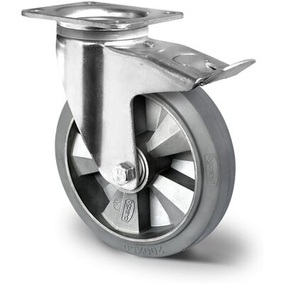 Inny producent Do dużych obciążeń Kółka z hamulcem 160mm Szara Guma seria BAF2 Inny producent Do dużych obciążeń Kółka z hamulcem 160mm Szara Guma seria BAF2