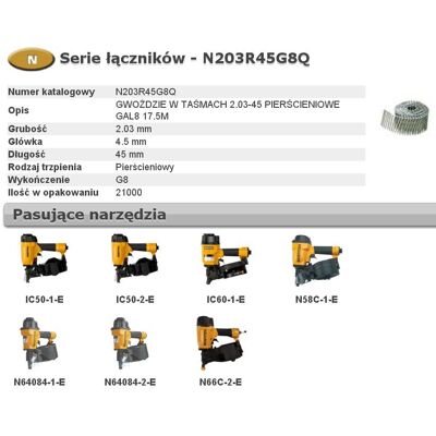 Gwoździe galwanizowane N55 2,03-45 - Bostitch Gwoździe galwanizowane N55 2,03-45 - Bostitch
