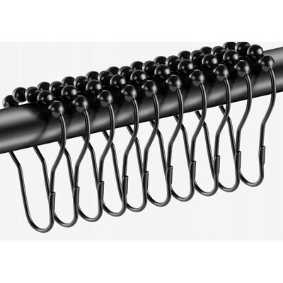 Inny producent HACZYKI 20 SZTUK 75X4CM METALOWE KÓŁKA DO ZASŁON PRYSZNICOWYCH CZARNE Inny producent HACZYKI 20 SZTUK 75X4CM METALOWE KÓŁKA DO ZASŁON PRYSZNICOWYCH CZARNE