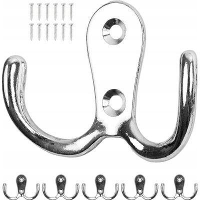 Inny producent HAKI PODWÓJNE 6 SZTUK SREBRNE 54X40X15 MM METALOWE WIESZAKI WKRĘCANE Inny producent HAKI PODWÓJNE 6 SZTUK SREBRNE 54X40X15 MM METALOWE WIESZAKI WKRĘCANE