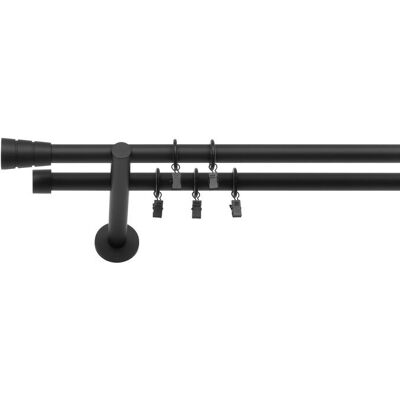 Inny producent KARNISZ PODWÓJNY 200 CM 19 MM CZARNY MAT WALEC CICHE KÓŁKA NA ŻABKI Inny producent KARNISZ PODWÓJNY 200 CM 19 MM CZARNY MAT WALEC CICHE KÓŁKA NA ŻABKI