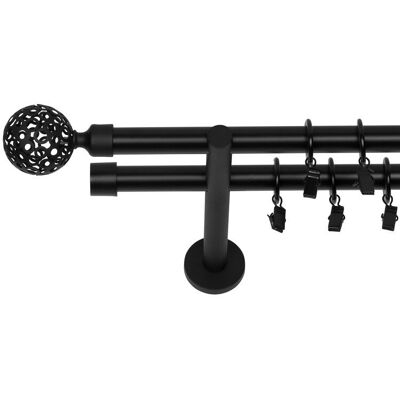 Inny producent KARNISZ PODWÓJNY 260 CM 19 MM CZARNY MAT MOON CICHE KÓŁKA NA ŻABKI Inny producent KARNISZ PODWÓJNY 260 CM 19 MM CZARNY MAT MOON CICHE KÓŁKA NA ŻABKI