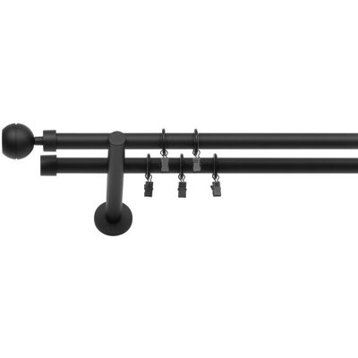 Inny producent KARNISZ PODWÓJNY 340 CM 19 MM CZARNY MAT KULA OPTIC CICHE KÓŁKA NA ŻABKI Inny producent KARNISZ PODWÓJNY 340 CM 19 MM CZARNY MAT KULA OPTIC CICHE KÓŁKA NA ŻABKI