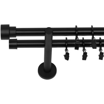 Inny producent KARNISZ PODWÓJNY 440 CM 19 MM CZARNY MAT SLICK CICHE KÓŁKA NA ŻABKI Inny producent KARNISZ PODWÓJNY 440 CM 19 MM CZARNY MAT SLICK CICHE KÓŁKA NA ŻABKI