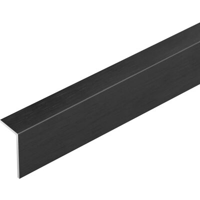 Kątownik aluminiowy 20x10x1mm Cezar Czarny Szczotkowany mat 2,5m Kątownik aluminiowy 20x10x1mm Cezar Czarny Szczotkowany mat 2,5m