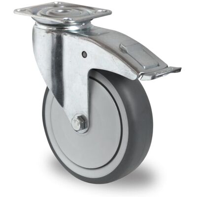 Inny producent Kółka meblowe z hamulcem 150mm TPR P2T2 Inny producent Kółka meblowe z hamulcem 150mm TPR P2T2