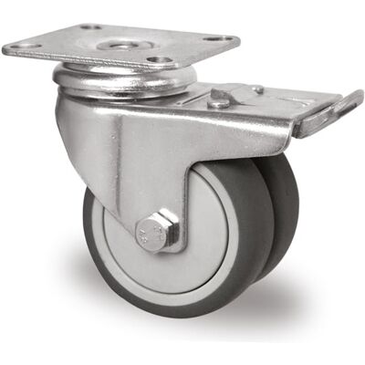 Inny producent Kółka meblowe z hamulcem 50mm TPR P2T2 BB Inny producent Kółka meblowe z hamulcem 50mm TPR P2T2 BB