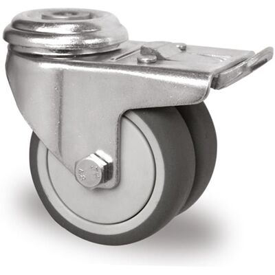 Inny producent Kółka meblowe z hamulcem otwór na śrubę 50mm TPR P2T2 BB Inny producent Kółka meblowe z hamulcem otwór na śrubę 50mm TPR P2T2 BB
