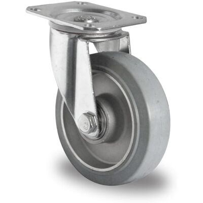 Inny producent Kółka przemysłowe skrętne 100mm Szara Guma 65° Shore A AAE2 Inny producent Kółka przemysłowe skrętne 100mm Szara Guma 65° Shore A AAE2