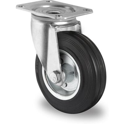 Inny producent Kółka przemysłowe skrętne 200mm Czarna Guma SWS4 Inny producent Kółka przemysłowe skrętne 200mm Czarna Guma SWS4