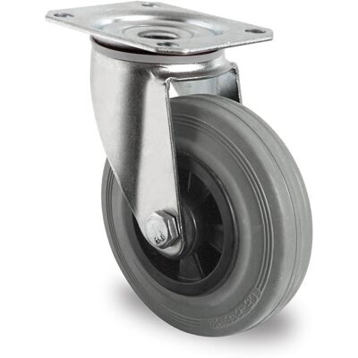 Inny producent Kółka przemysłowe skrętne 200mm Szara Guma P4R2 Inny producent Kółka przemysłowe skrętne 200mm Szara Guma P4R2