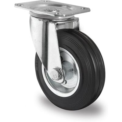 Inny producent Kółka przemysłowe skrętne 250mm Czarna Guma SWS4 Inny producent Kółka przemysłowe skrętne 250mm Czarna Guma SWS4