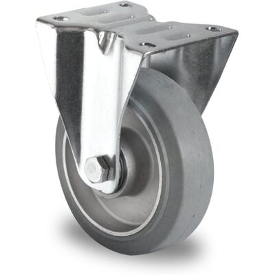 Inny producent Kółka przemysłowe stałe 125mm Szara Guma 65° Shore A AAE2 Inny producent Kółka przemysłowe stałe 125mm Szara Guma 65° Shore A AAE2