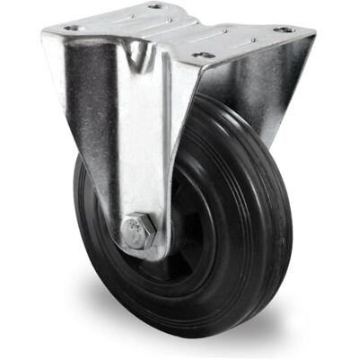 Inny producent Kółka przemysłowe stałe 200mm Czarna Guma P4S4 Inny producent Kółka przemysłowe stałe 200mm Czarna Guma P4S4