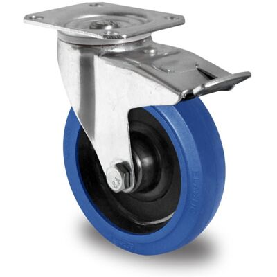 Inny producent Kółka przemysłowe z hamulcem 160mm Niebieska Guma R4F1 Inny producent Kółka przemysłowe z hamulcem 160mm Niebieska Guma R4F1