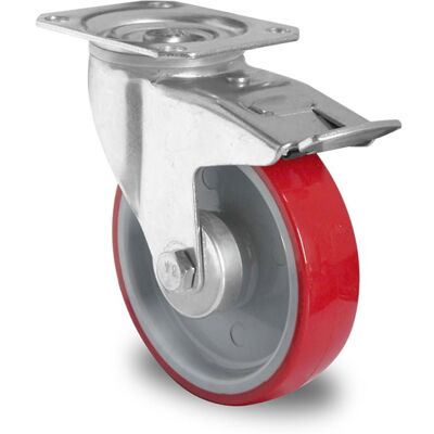Inny producent Kółka przemysłowe z hamulcem 160mm Poliuretan N2U6 Inny producent Kółka przemysłowe z hamulcem 160mm Poliuretan N2U6