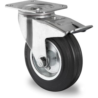 Inny producent Kółka przemysłowe z hamulcem 250mm Czarna Guma SWS4 Inny producent Kółka przemysłowe z hamulcem 250mm Czarna Guma SWS4