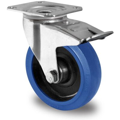 Inny producent Kółka przemysłowe z hamulcem 80mm Niebieska Guma R4F1 Inny producent Kółka przemysłowe z hamulcem 80mm Niebieska Guma R4F1