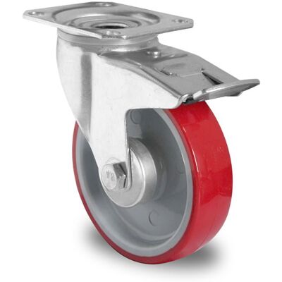 Inny producent Kółka przemysłowe z hamulcem 80mm Poliuretan N2U6 Inny producent Kółka przemysłowe z hamulcem 80mm Poliuretan N2U6
