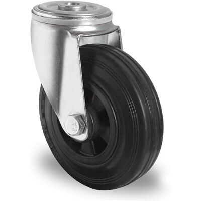 Inny producent Kółka przemysłowe z otworem na śrubę 160mm Czarna Guma P4S4 Inny producent Kółka przemysłowe z otworem na śrubę 160mm Czarna Guma P4S4