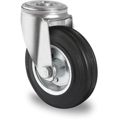 Inny producent Kółka przemysłowe z otworem na śrubę 160mm Czarna Guma SWS4 Inny producent Kółka przemysłowe z otworem na śrubę 160mm Czarna Guma SWS4
