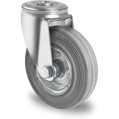 Inny producent Kółka przemysłowe z otworem na śrubę 160mm Szara Guma SWR2 Inny producent Kółka przemysłowe z otworem na śrubę 160mm Szara Guma SWR2