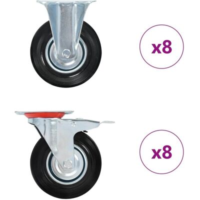 Kółka skrętne VIDAXL, 125 mm, 16 szt. Kółka skrętne VIDAXL, 125 mm, 16 szt.