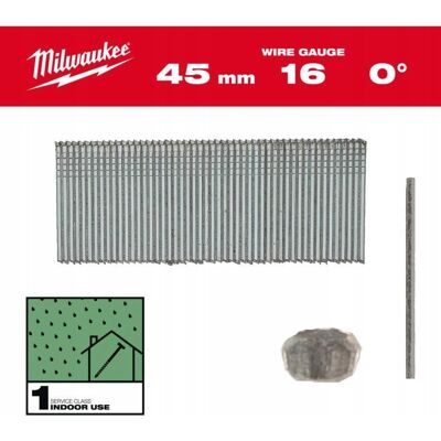 MILWAUKEE - PIN STICKS 16G/45mm/0° M18 FN16GS - 16G - 45mm - Gwóźdźki MILWAUKEE - PIN STICKS 16G/45mm/0° M18 FN16GS - 16G - 45mm - Gwóźdźki