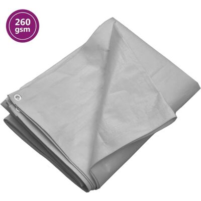 vidaXL Szara 260 g/m² 4x4 m Płachta - Płachta vidaXL Szara 260 g/m² 4x4 m Płachta - Płachta