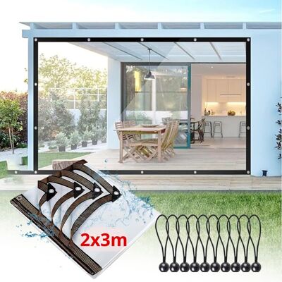 Inny producent Plandeka przezroczysta ogrodowa tarasowa wodoodporna z oczkami anty-uv 2x3m Inny producent Plandeka przezroczysta ogrodowa tarasowa wodoodporna z oczkami anty-uv 2x3m
